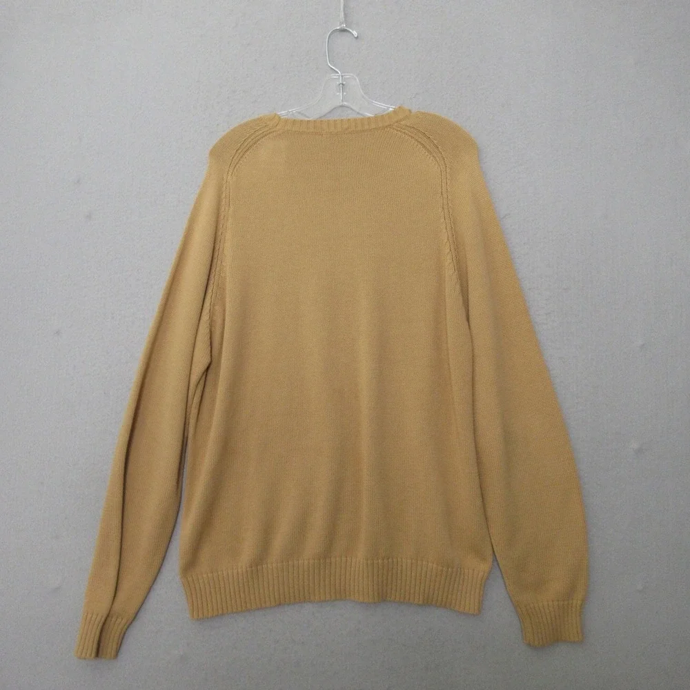 Vintage J Crew Sweater Men‎ Camel Color Oarsman Logo Cotton Preppy Knit Preppy
